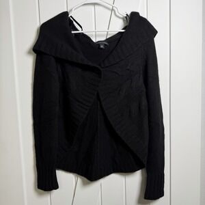 Banana Republic Women's Shawl Collar Cardigan Sweater Black Size Medium Cozy